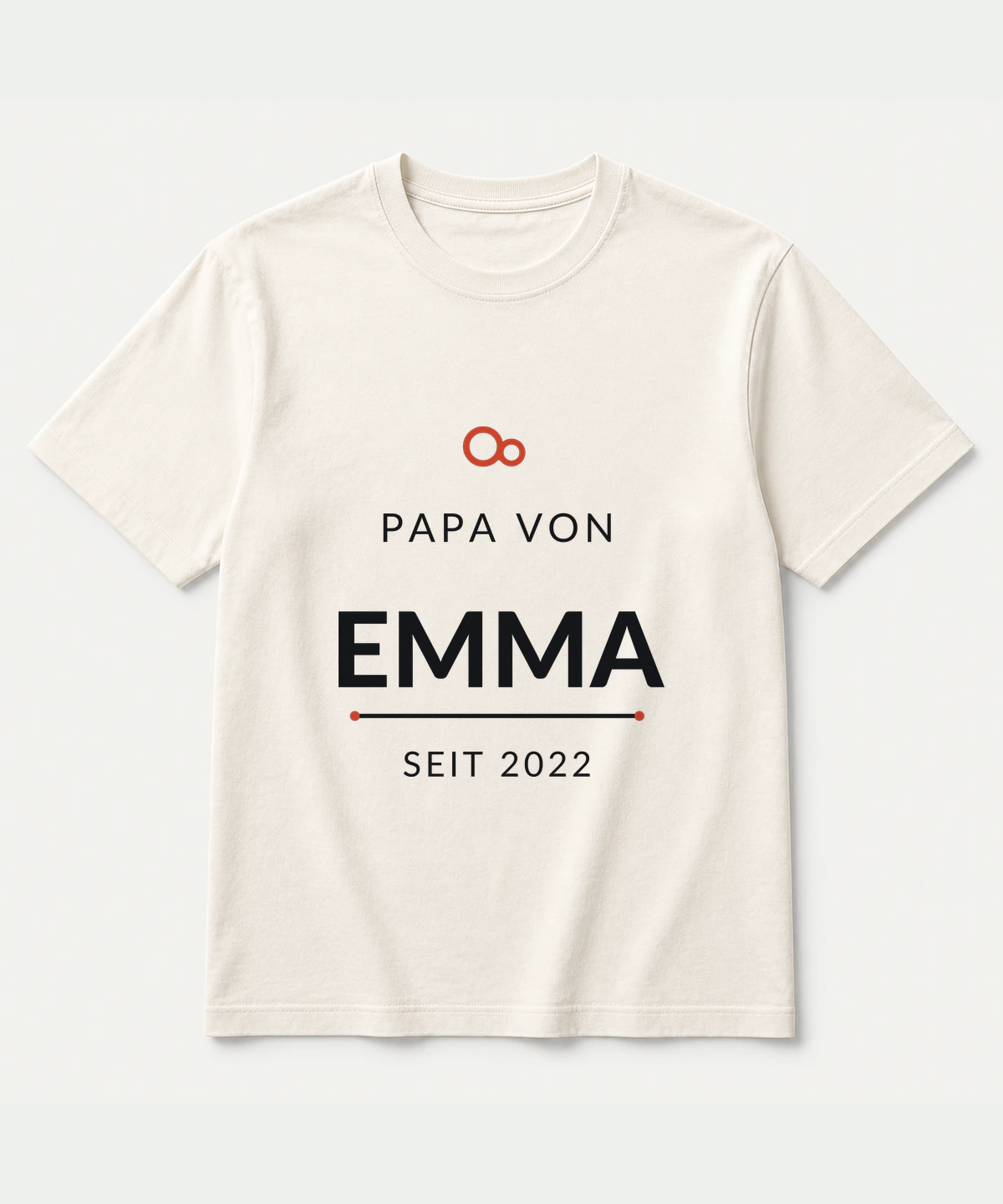 Papa von Emma T-Shirt in Warmweiß mit klarem Vektorprint